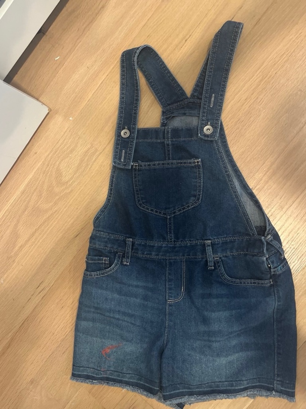 The Children's Place Dark Blue Denim Overalls with Pink Tag